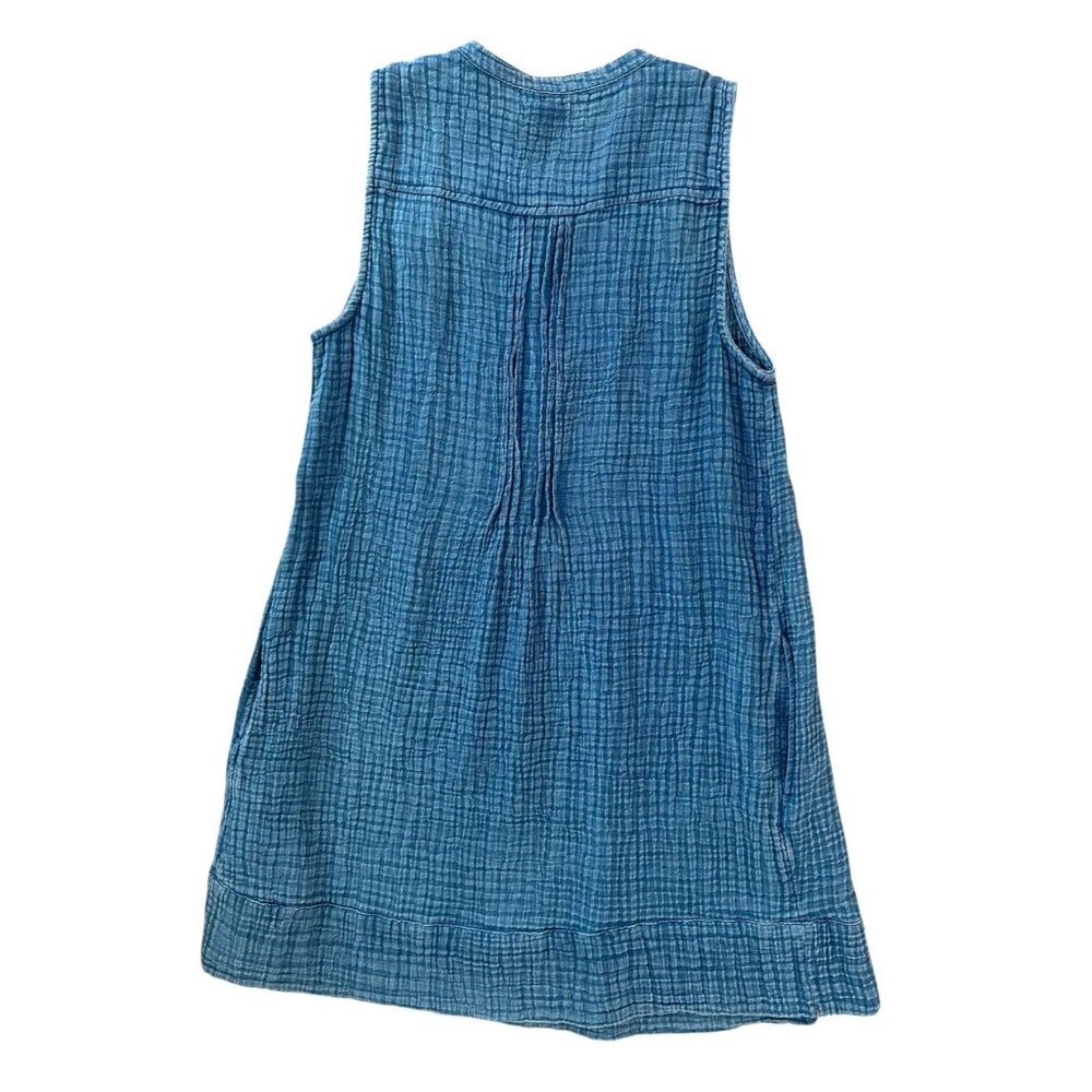 NWT Faherty Women's Isha Indigo Dress Sleeveless Pintuck Dress Size M - Picture 5 of 5